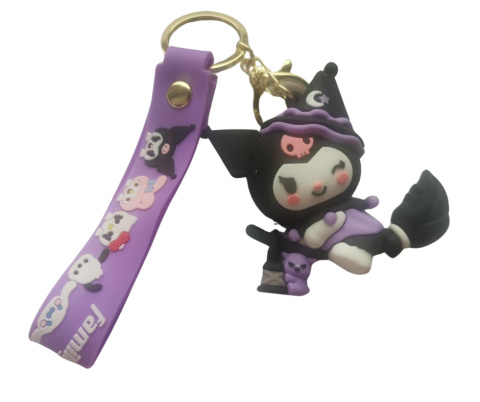 Brelok breloczek do kluczy zawieszka KUROMI silikon Brelok breloczek do kluczy zawieszka KUROMI silikon